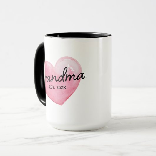 Oma Reveal etablierte Datum Herz Tasse (Vorderseite Links)