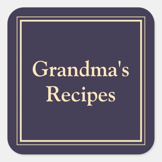 Oma-Rezepte Quadratischer Aufkleber (Vorderseite)