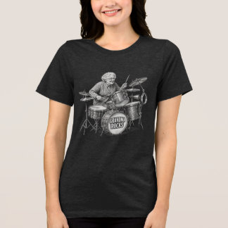 Oma rockt | Lustige Oma-Schlagzeugerin Vintage-Roc Tri-Blend Shirt