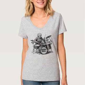 Oma rockt | Lustige Oma-Trommlerin Vintage-Rock T-Shirt