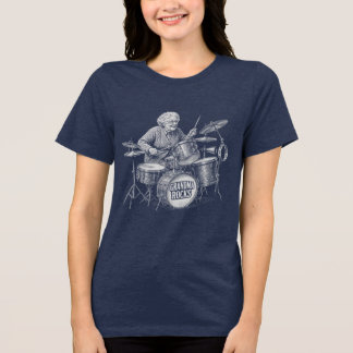 Oma rockt | Lustige Oma-Trommlerin Vintage-Rock Tri-Blend Shirt
