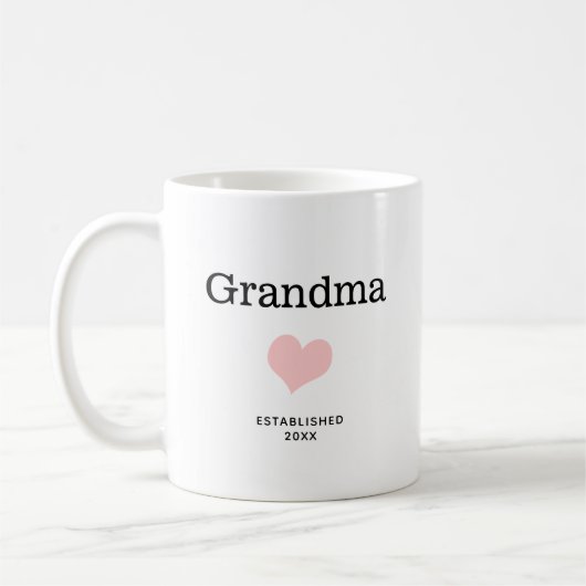 Oma, rosa Herz, Single Foto nach Maß Kaffeetasse (Links)