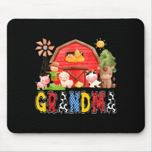 Oma Rot Bauernhof Kuh Geburtstagsjunge passende Fa Mousepad