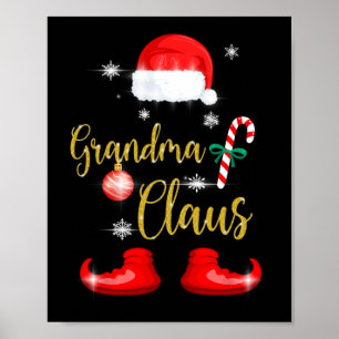 Oma Santa Claus Fun Familienweihnachtspjs für G Poster
