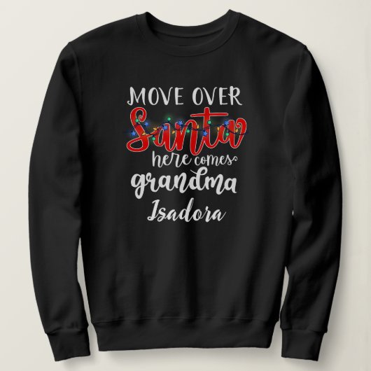 Oma Santa Lights Humorisches Textdesign Sweatshirt (Design vorne)