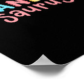 Oma Saurus Kids Dinosaur Birthday Party Family Poster (Ecke)