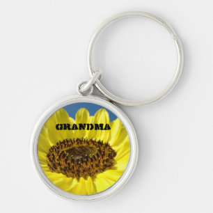 Oma-Schlüsselanhänger Gelbe Sonnenblumen-Schlüssel Schlüsselanhänger