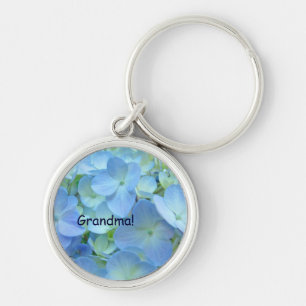 Oma! Schlüsselring Blue Hydrangea Blume Schlüsselanhänger