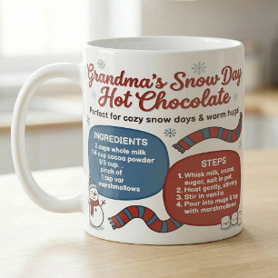 Oma Schneetag Heiße Schokolade, gemütliches Winter Kaffeetasse