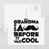 Oma-Schnurrbart Postkarte (Vorne/Hinten)