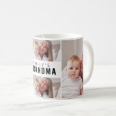 Oma Schwarz Weiß 4 Foto Collage Kaffeetasse (VorderseiteRechts)