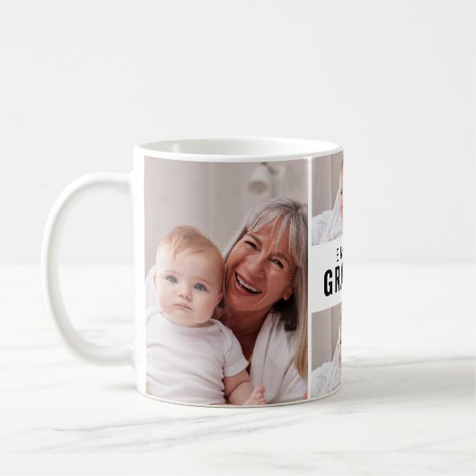 Oma Schwarz Weiß 4 Foto Collage Kaffeetasse (Links)