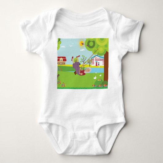 Oma schwingend im Schwung Baby Strampler (Vorderseite)