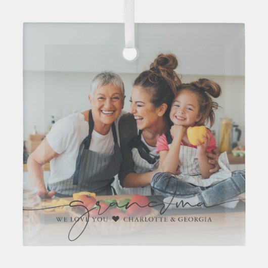 Oma Script Overlay | Wir Liebe Sie Ornament Aus Glas (Vorderseite)