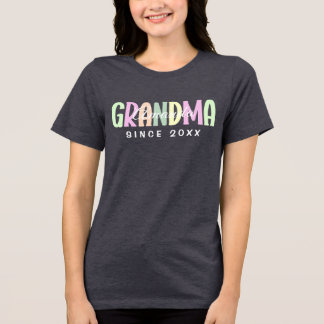 Oma seit 20XX Moderne, einfach Personalisiert Tri-Blend Shirt