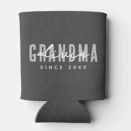 Oma seit 20XX Moderne einfache Preppy Dosenkühler (Rückseite)