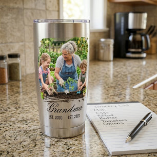 Oma seit Jahr Custom Foto Thermobecher