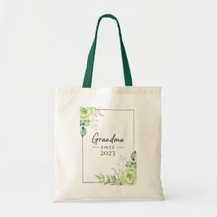 Oma seit personalisiertem Jahr Florales handgeschr Tragetasche