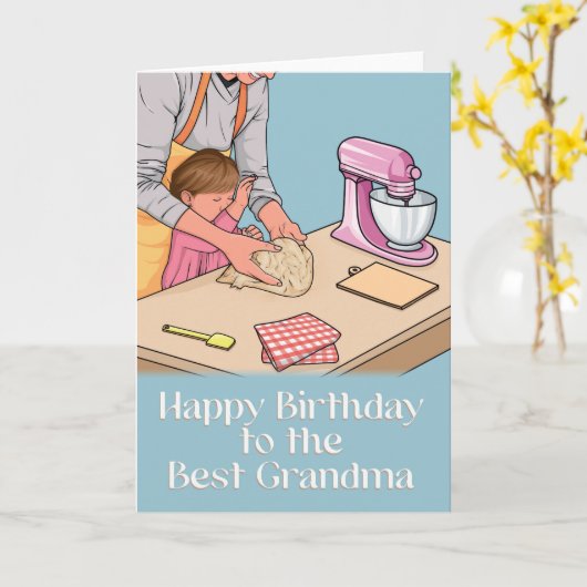 Oma Sentimental Baking Birthday Card Karte (Gelbe Blume)
