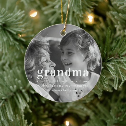 Oma | Sentimental Foto Keepake Weihnachten Keramik Ornament (Baum)
