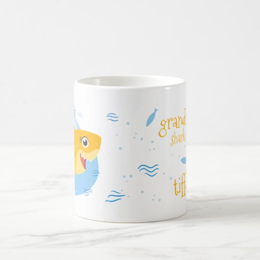 Oma Shark - Gelb Kaffeetasse (Mittel)
