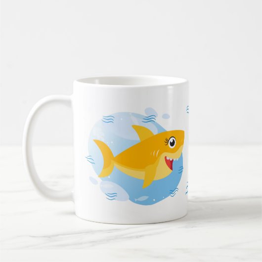 Oma Shark - Gelb Kaffeetasse (Links)