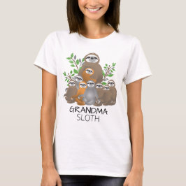 Oma Sloth mit Sloth Grandchildren T-Shirt
