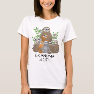 Oma Sloth mit Sloth Grandchildren T-Shirt