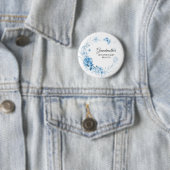 Oma Softblaue Blumen Baby Shower/Brunch Button (Beispiel)