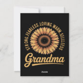 Oma Sonnenblume Muttertag Feiertagskarte (Rückseite)