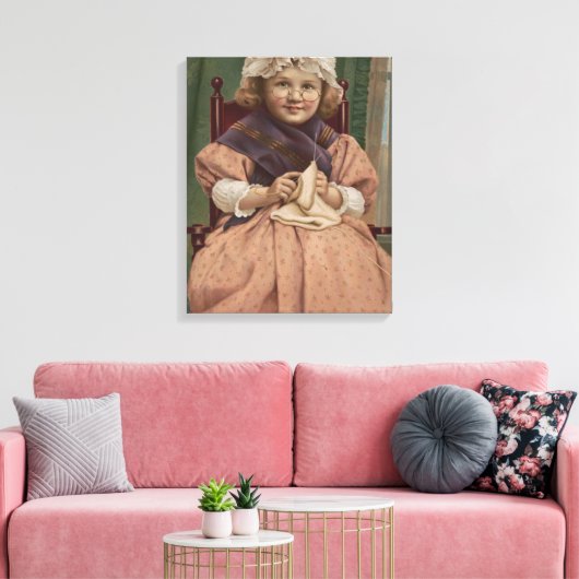 Oma spielen leinwanddruck (Insitu (Wohnzimmer))