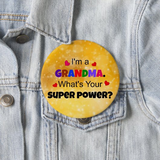 Oma Super Power farbenfroh Button (Beispiel)