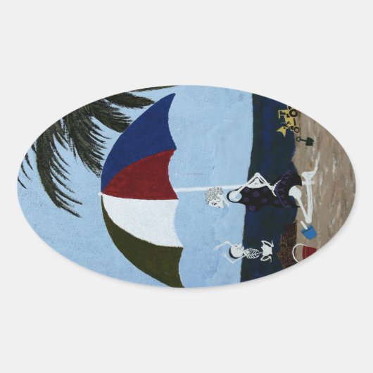 Oma-Tag Ovaler Aufkleber (Vorderseite)