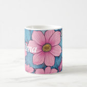 Oma-Tasse mit Pink & Blue Blume Design Kaffeetasse (Mittel)