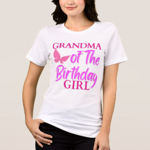Oma The Birthday Girl Family Pink Coquette Tri-Blend Shirt