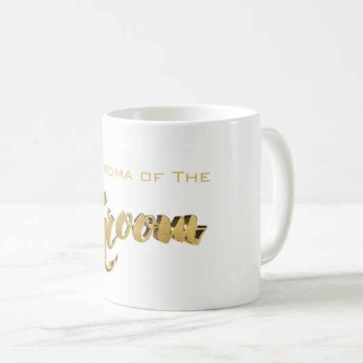 Oma the Groom Elegant Typografy Gold Text Kaffeetasse (VorderseiteRechts)