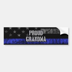 Oma Thin Blue Line Distressive Flag Autoaufkleber