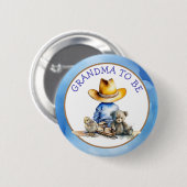 Oma to Be a Lil' Cowboy | Babydusche Button (Vorne & Hinten)
