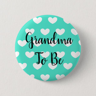 Oma to be Aquamarin Hearts Baby Showbutton Button