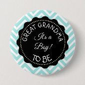 Oma to be aquamarin Zickzack Baby Showknopf Button (Vorderseite)