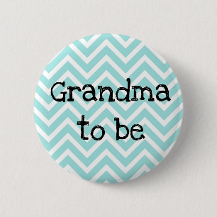 Oma to be aquamarin Zickzack Baby Showknopf Button