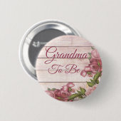 Oma to be baby Dusche Magenta Rose Button (Vorne & Hinten)