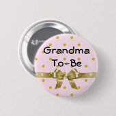 Oma to be Baby Shooting Pink and Gold Button (Vorne & Hinten)