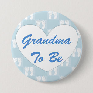 Oma to Be Baby Showbutton Blue Button