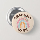 Oma to be Baby Shower Button Rainbow thematisiert (Vorne & Hinten)