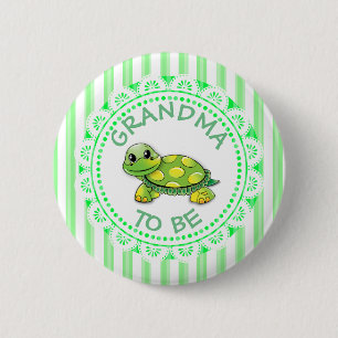 Oma to be Baby Shower Button Schildkröte Thema