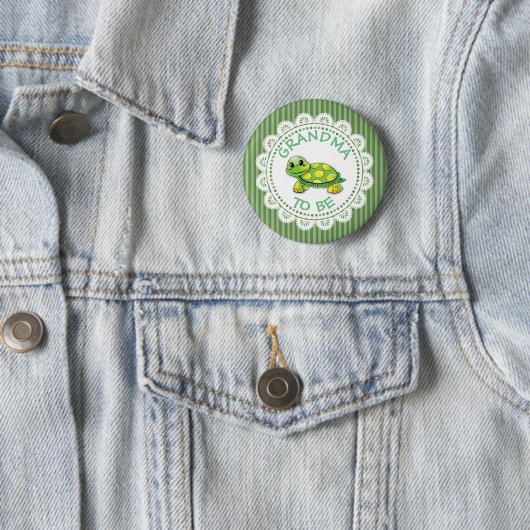 Oma to be Baby Shower Button Schildkröte Thema (Beispiel)