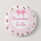 Oma to Be Baby Showknopf Rosa Rosen Button (Vorderseite)