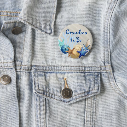 Oma to Be, Beach Themed Baby Dusche Button (Beispiel)