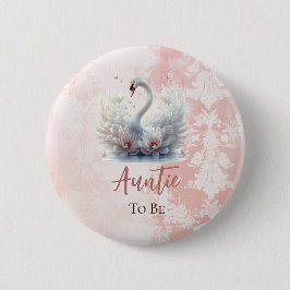 Oma to be Beautiful Swan Girl Baby Dusche Button